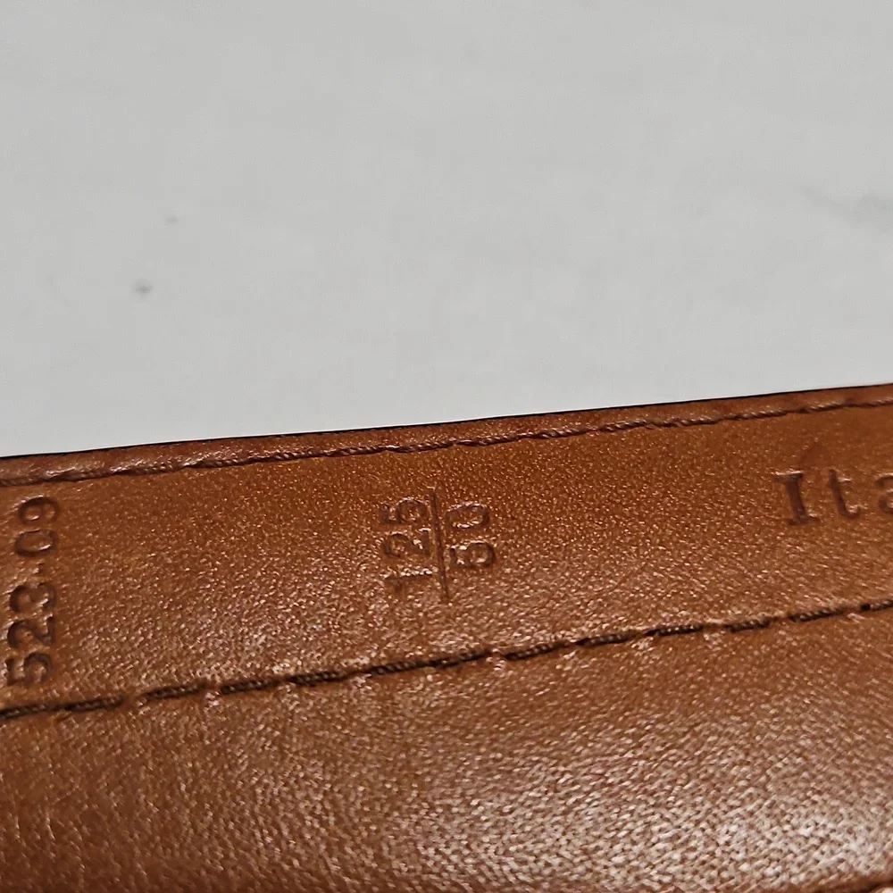 Italian Croco Calfskin Brown Leather Men's Adjustable Belt Size 50
